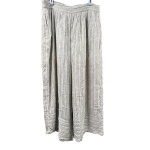 Wishlist Apparel Womens Large Boho Wide‎ Leg Lined Pants Striped Beach Pockets